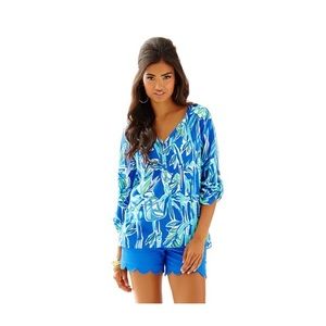 Lilly Pulitzer Tye Top in Blue Crush Bamboom